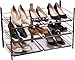 shoe storage Bronze finish foldable- shoe organizer stackable shelves - Shoe Holder for Closet - Shoe shelf made of strong metal materiel