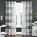 Exclusive Home Navarro Striped Sheer Grommet Top Window Curtain Panels (Set of 2), 54 x 84
