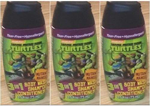 Teenage Mutant Ninja Turtles 3 in 1 Shampoo + Conditioner + Body Wash Travel Size 2.5 Oz (Pack Of 3)