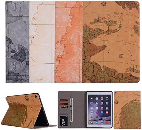 iPad Mini 1/2 / 3 Case, Map Pattern Slim Stand Smart Cover for Apple iPad Mini/iPad Mini 2 / iPad Mini 3 7.9 inch Tablet (iPad Mini 1/2/3, Dark Brown)