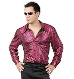 Charades Men's Snakeskin Disco Shirt, red/Black