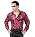 Charades Men's Snakeskin Disco Shirt, red/black Large