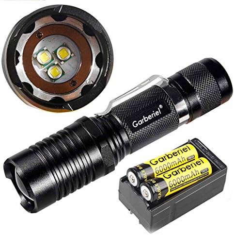 Rechargeable LED Flashlight,Super Bright 1500 Lumens 5 Modes 3xT6 Flashlight Zoomable Tactical Torch LED Flashlight With Battery And Charger for Camping,Outdoor,Emergency