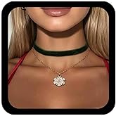 Jugielu Vintage Layered Snowflake Necklace Red Velvet Choker Necklace Cz Snow Flower Necklace Snowflake Velvet Necklace Short Suede Collar Necklace Jewelry for Women