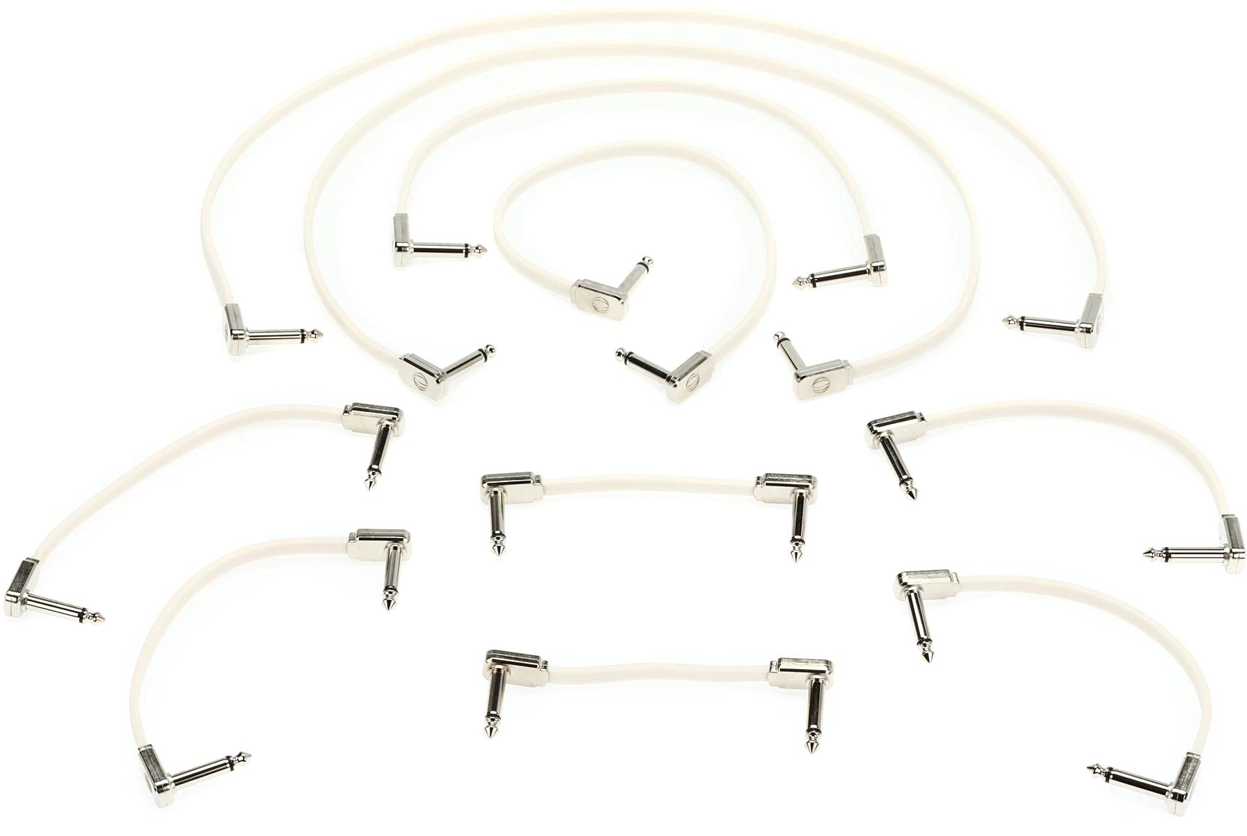 Ernie Ball Flat Ribbon Patch Cables Pedalboard Multi-Pack - White