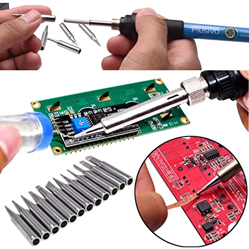 Soldering Iron Tips 12 pcs 900M Replacement Solder Tips Kit (B, I, K, D