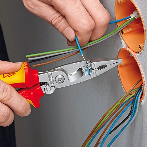 Knipex Elektro-Installationszange verchromt, isoliert mit Mehrkomponenten-Hüllen, VDE-geprüft 200 mm 13 96 200 – Bild 7