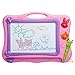 ikidsislands IKS77P [Travel Size] Color Magnetic Drawing Board for Kids, Doodle Board for Toddlers, Sketch Pad Toy for Little Girls (Pink)