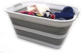 SAMMART 42L Collapsible Laundry Basket Foldable Grey 57.5x44.5x26.5cm view 4