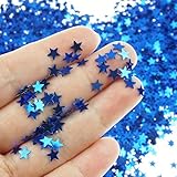 Star Confetti Holographic Stars Glitter Confetti for Christmas Decoration, Wedding Party Supplies and Nail Art - Navy, 6mm, Pack of 30 Grams