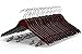 JS HANGER Solid Walnut Finish Wooden Suit Hangers with Anti-Rust Pant Clips, 20 Pack