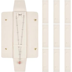 CRAFTYMELODY 10Pcs Necklace Travel Case No Tangle Necklace Pouch Necklaces Pouch Storage Bag Microfiber Jewelry Organizer Tan
