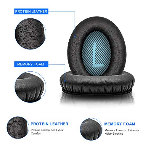 Bose Replacement Ear Pads by Link Dream - Replacement Ear Cushions Kit Memory Foam Earpads Cushion Cover for Bose Headphones QC15/ QC35/ QC25/ QC2/ Ae2/ Ae2i/ Ae2W SoundLink SoundTrue, 2 Pieces