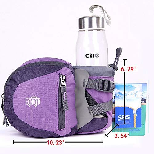 EGOGO Travel Sport Waist Pack Fanny Pack Bum Bag Hiking Bag with Water Bottle Holder S2209 (Purple)