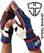 Steel Sweat Weightlifting Gloves with 18-inch Wrist Wrap Support for Workout, Gym and Fitness Training - Best for Men and Women Who Love Weight Lifting - Leather ZED Blue