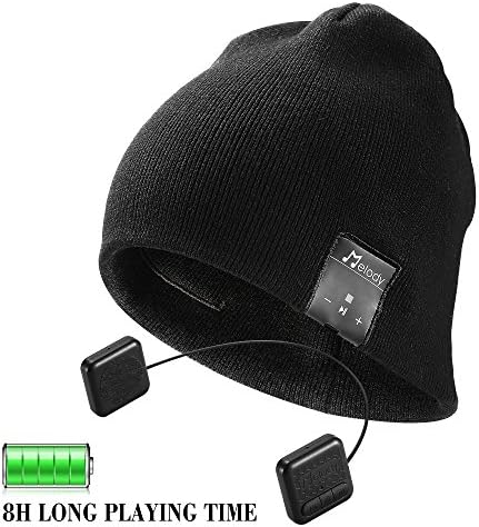 Bluetooth Beanie Hat,Topple Wireless 4.0 Superior Headphone Beanie Hat with HD Stereo Earphone Speaker &amp;Mic,Unisex Washable For Men Women Winter Outdoor Fitness Best Christmas Gift-Black