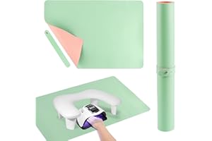 HKZTUY Foldable Nail Mat, Waterproof Manicure Pad 23.62x15.75 Inch | Perfect for Manicure at Home or Salon | Easy to Clean, Portable Design (Green+Pink)
