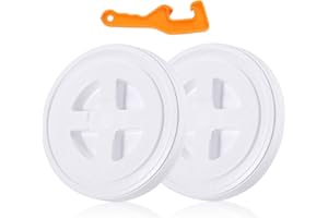 ZAIXIA 2 Pieces 5 Gallon Bucket Lid with Bucket Lid Opener,Plastic Storage Bucket Leak-Proof Screw Seal Lids,Pet Food Storage Container Lid for Home Paint Storage Buckets
