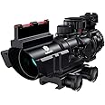 Beileshi Optics Rifle Scope, 4x32 Tactical Rifle scopes with Red Illuminated Reticle, and Glass Etched Reticle 4X Magnification with 20mm Mounts Rail, Suitable for Short Distance Combat