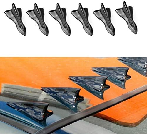 Joh05 6Pcs Shark Fin Diffuser Vortex Generator For Mazda Subaru Roof Spoiler Bumper