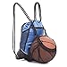 Drawstring Bag with Mesh Net - Perfect Sackpack with Ball Net for All Sports - Gym Bag for Men and Women, Tote Bag, Sports Sack, Light Backpack, Soccer Bag, Basketball, Volleyball, Baseball for Youth