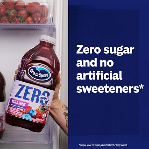 OCEAN SPRAY® ZERO SUGAR MIXED BERRY JUICE DRINK, CRANBERRY JUICE DRINK SWEETENED WITH STEVIA, 64 FL OZ BOTTLE