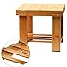 Famistar Kids Small Bamboo Stool,Multfunctional Anti-Slip Lightweight Step Stool Seat With Storage Shelf/Foot Pads