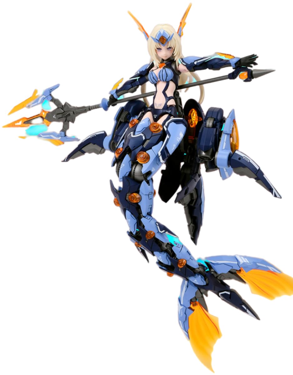 HiPlay Nuke Matrix Plastic Model Kits: Cyber Forest Mermaid, Storm Interceptor: Royal Enforcer, Tanya Charybdis, Mecha Musume, Anime Style 1:12 Scale Collectible Action Figures (Mermaid)