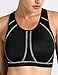 SYROKAN High Neck Plus Size Sports Bras for Women High Support Racerback Full Coverage Padded Wireless Bra Black 36DD