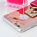 MOLLYCOOCLE iPhone 6s Case, iPhone 6 Case (Not Plus), Mirror Back Ring Buckle Stand for Girls Women TPU Bumper Slim Fit Protective Cover for iPhone 6/6s - Pink Plush Ball