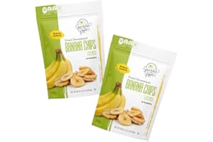 Dried Banana Chips 18 oz Pouch - 2 Pack | Sweetened Dried Fruit Slices | Ideal for Pairing with Cereals, Salads, Trail Mixes - Vegan, Keto Diet Friendly Snack, Kosher - Tasty, Natural & No Preservatives | Gourmet Grove