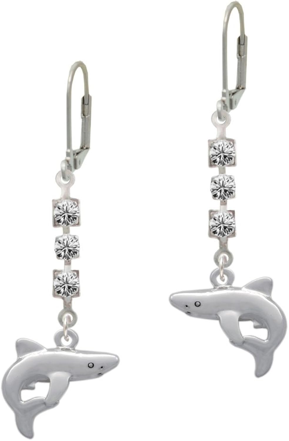Shark - Crystal Madison Leverback Earrings