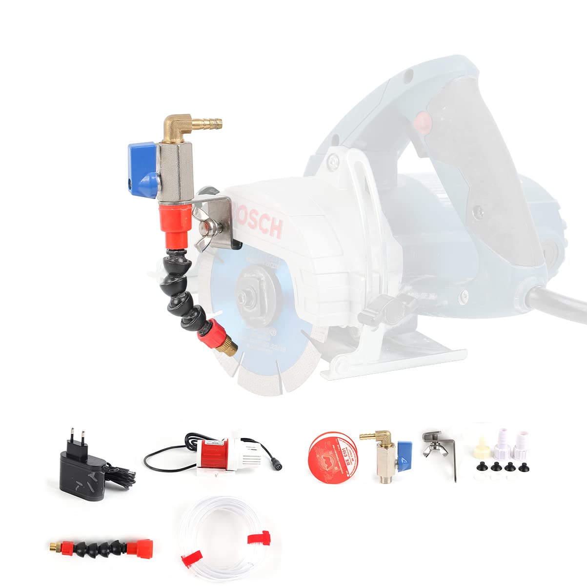 Raizi Circular Saw Water Attachment for Cutting Machine Wet Cutting Dust Remover Waterfeed Accessory with Leakage Protector