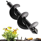 UPSTONE Durable Auger Drill Bit - Garden Auger Spiral Drill Bit - Post Hole Digger Drill Bit for Tulips, Iris, Bedding Plants and Digging Weeds Roots - Non-Slip 3.5" x 10 " HEX Shaft Auger (Black)