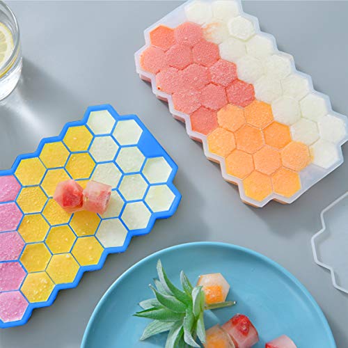 Eiswürfelform, 2er Pack 37-Fach Eiswuerfel Form Mit Deckel, Flexible Silica Gel Eiswürfelformen für gekühlte Getränke… – Bild 8