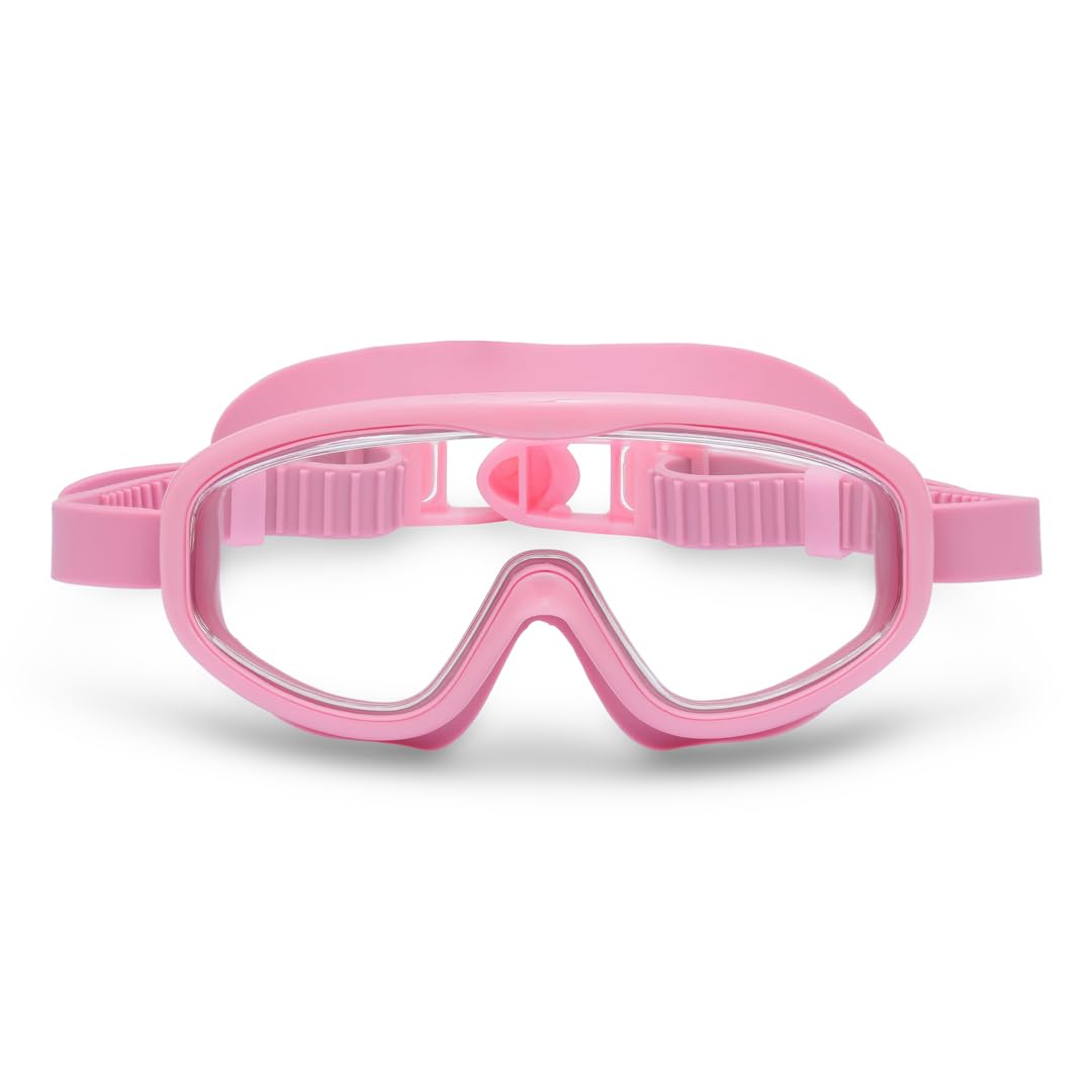 Photo 1 of Petites Pommes Kid Goggles Ages 3-8 - Lightweight Silicone, Anti-Fog Wide Lens, Retro Design Child Swim Goggles, Adjustable Straps, Hair-Safe Buckle, Cotton Pouch Included, Bubblegum