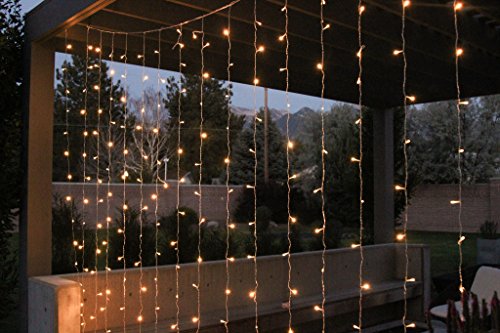 FOSSA LED String Curtain Lights | 9 ft | Perfect for Bedroom, Patio, and Wedding Decor | No Batteries Needed | Great for Indoor and Outdoor