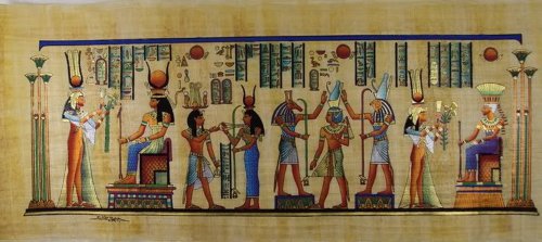 HORUS ANUBIS RAMSES ISIS & MAAT ORIGINAL HAND PAINTED PAPYRUS 32