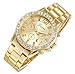 Geneva Golden Alloy Analog Luxury Quartz Wrist Watch Gifts