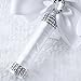 TRUE LOVE GIFT White Bouquet for Bride 8.3 Inches - Wedding Bouquets With Diamond Soft Ribbons, Artificial Rose Bridal Holding Flowers for Bridesmaids