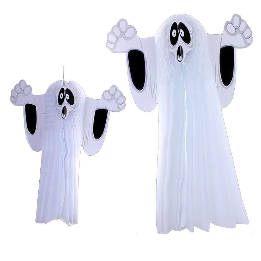 Halloween Garden Flag, 12x18 Inch Two Sided Yard Flag, with Hanging Ghost for Outdoor Home Decor Party Favor