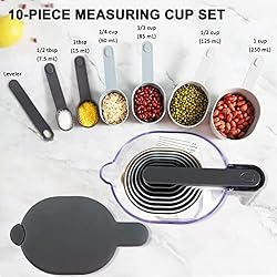Recogwood 10 Pieces Measuring Cups and Spoons