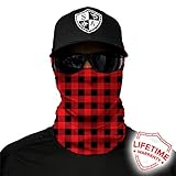 S A CO Official LUMBERJACK RED PLAID Face Shield, Perfect for All Outdoor Activities, Protects Face Against the Elements