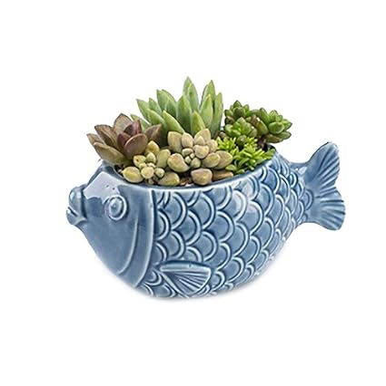 Pot De Fleur Bleu Dessin Animé En Céramique Pot De Fleur