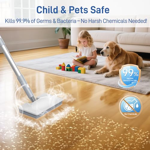 Ariceck FV07 Multifunctional Steam Mop | 6-in-1 Deep Cleaning System | 15 Second Heating | Removes 99.9% of Bacteria and Mites | Suitable for Hardwood and Tile Floors | Heating in 15s | Removes 99.9% of Bacteria and Mites | Suitable for Hardwood and Tile Floors