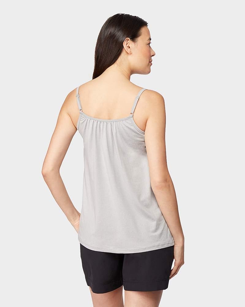 32 DEGREES Cool Womens Shirred Flowly Relaxed Lounge Built-in Cups Shelf Bra Tank Cami at  Women’s Clothing store