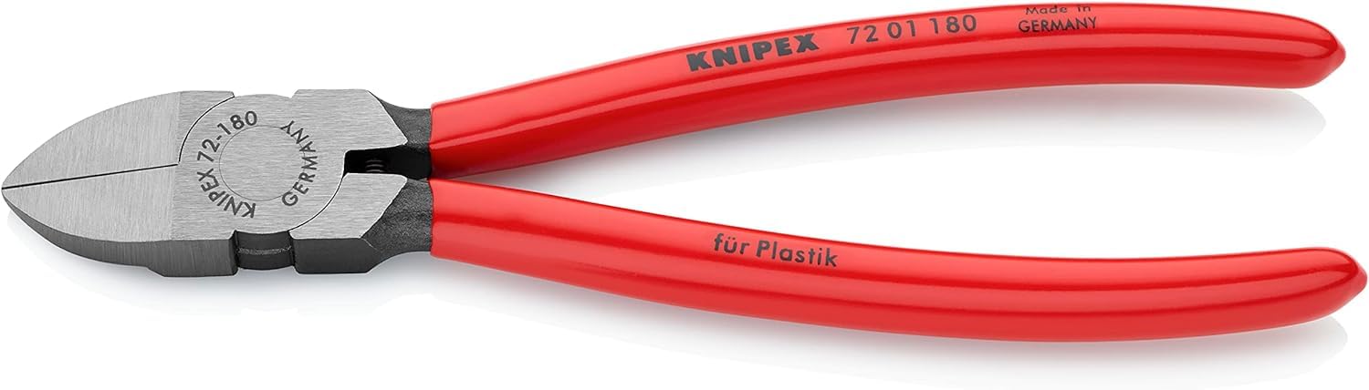 KNIPEX Diagonal Cutters for Plastics with Plastic Coating 180 mm, 72 01 180