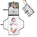 YASHINE Portable Baby Changing Pad Built-in Head Cushion Waterproof Travel Clutch Diaper Bag for Toddler, Clean Hands Mat Station Grey