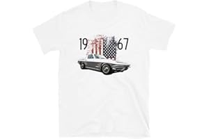 JG INFINITE 1967 Chevy 'Vette American Classic Car Short-Sleeve Unisex T-Shirt White