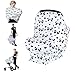 Losska Baby Car Seat Cover canopy nursing and breastfeeding cover (Black hearts and panda)